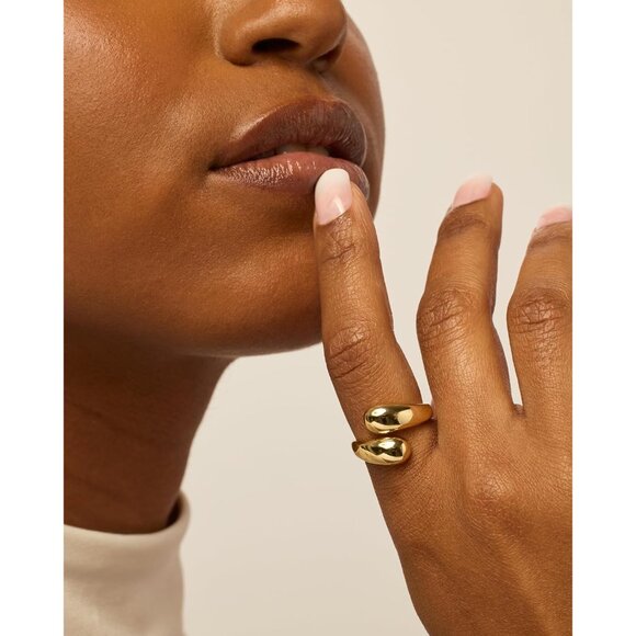 Women 14K Gold Plated Chunky Open Twist Stackable Bold Crossover  Rings - Picture 2 of 6